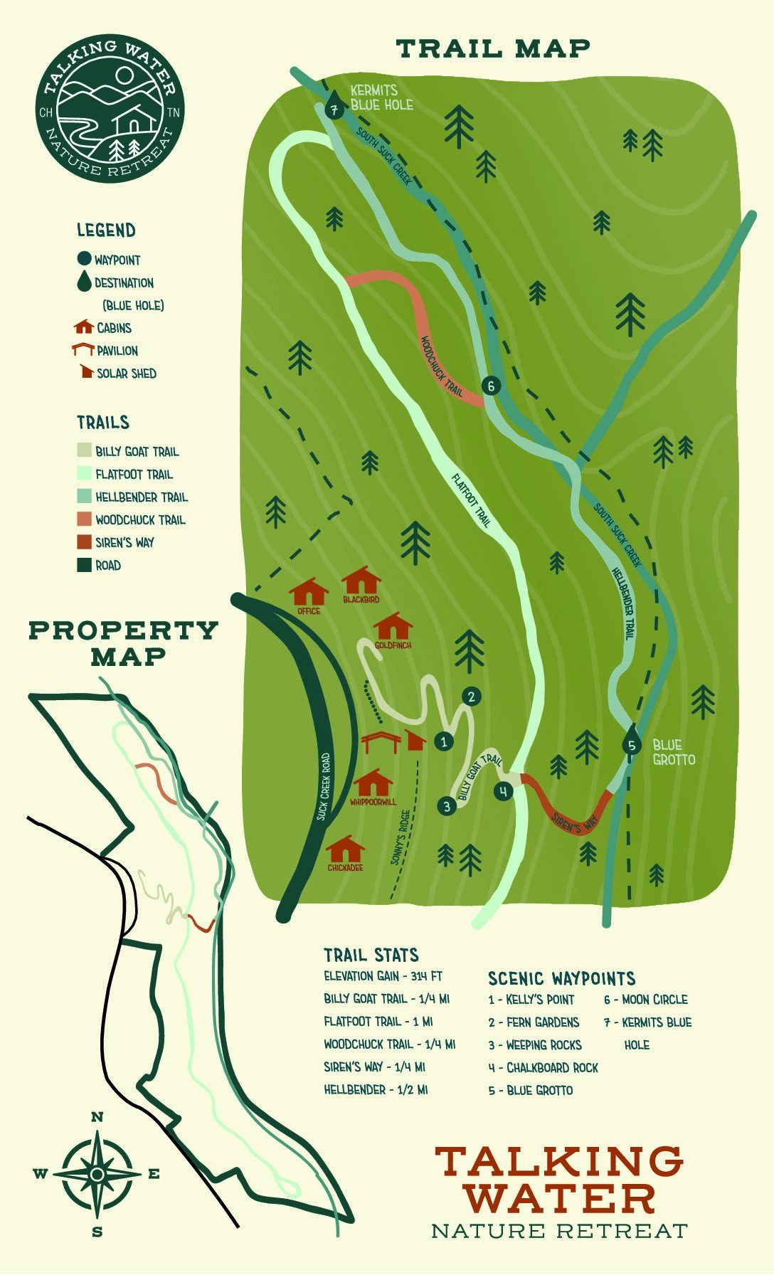 Talking Water trail map